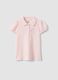 Girls' pink pure cotton polo shirt regular fit with cherry_0