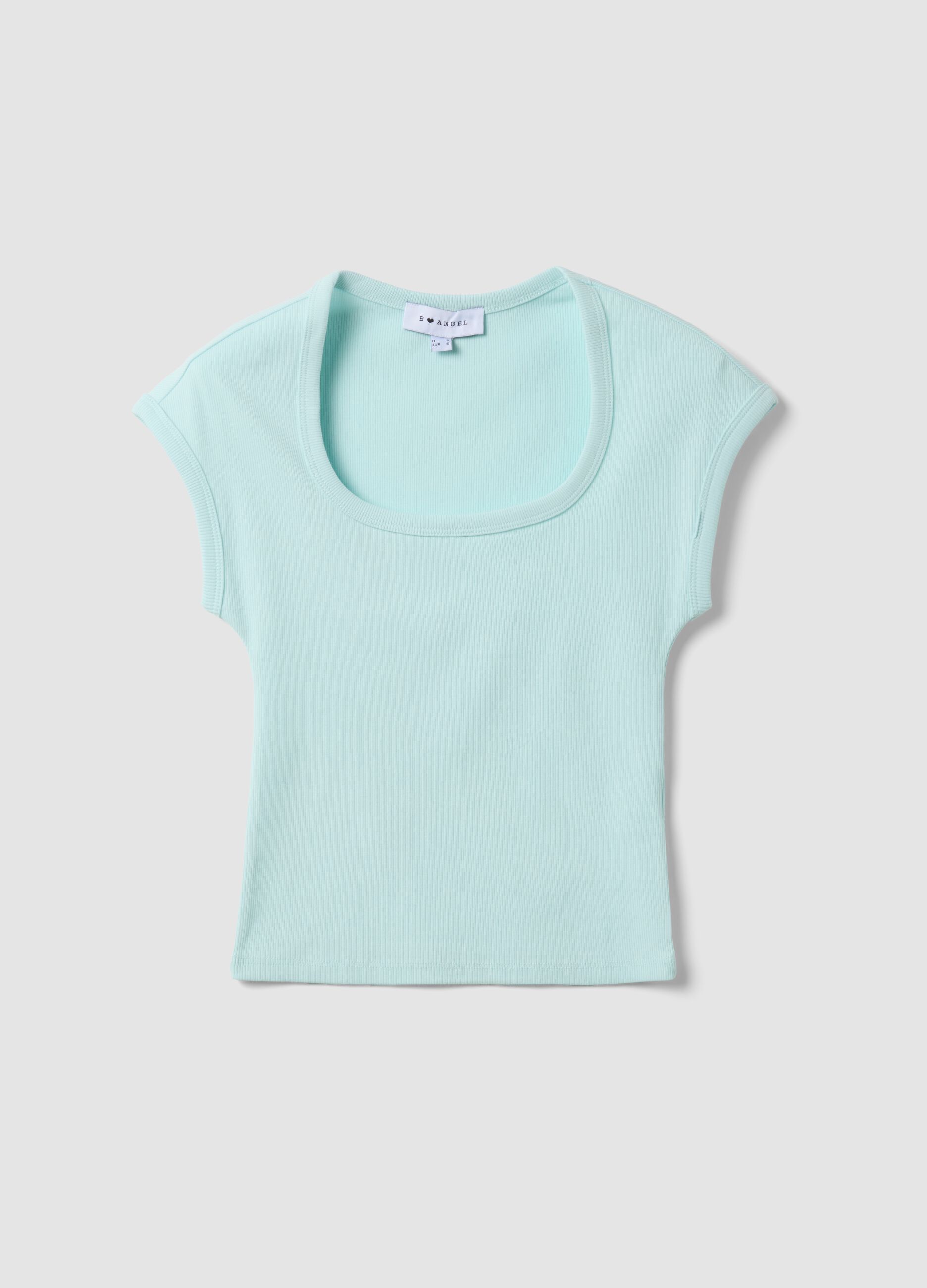 Blaues T-Shirt aus elastischer Baumwolle