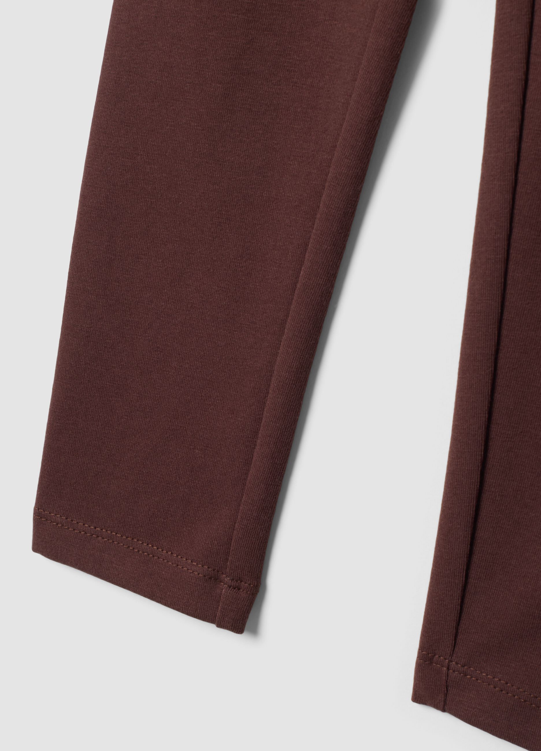 Leggings marroni in cotone elasticizzato skinny fit