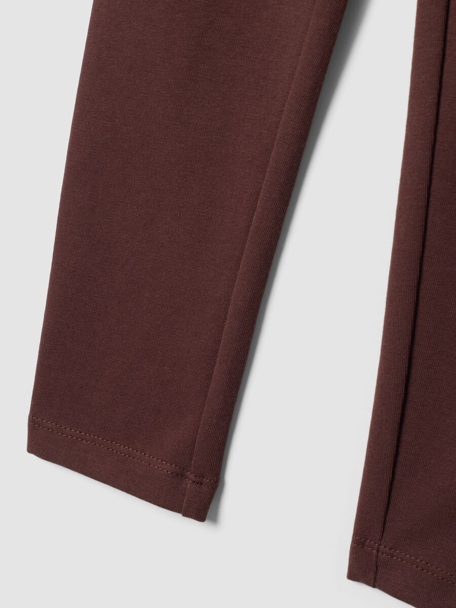 Leggings marroni in cotone elasticizzato skinny fit_3