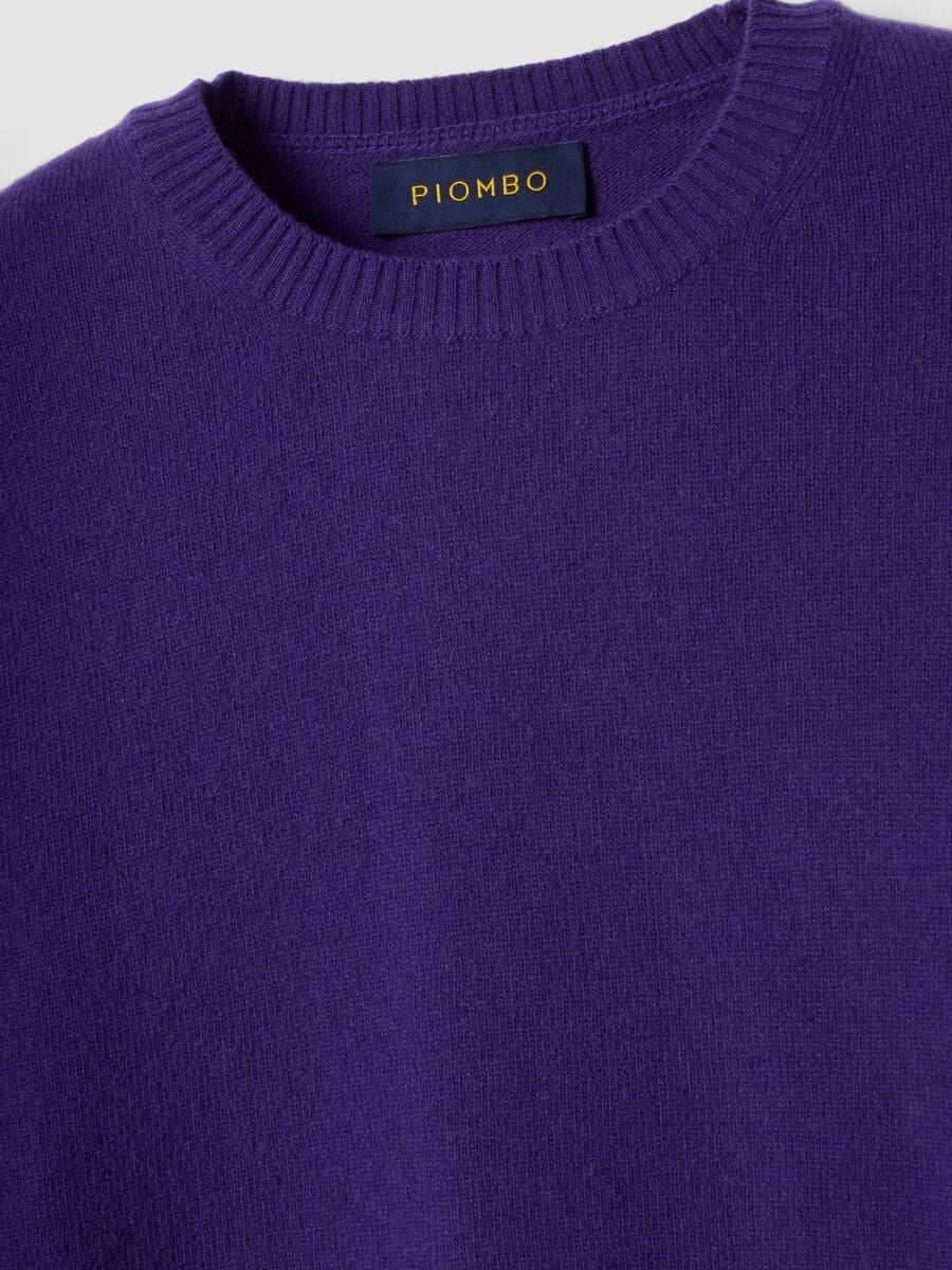 Purple pure wool crew-neck jumper, regular fit_5