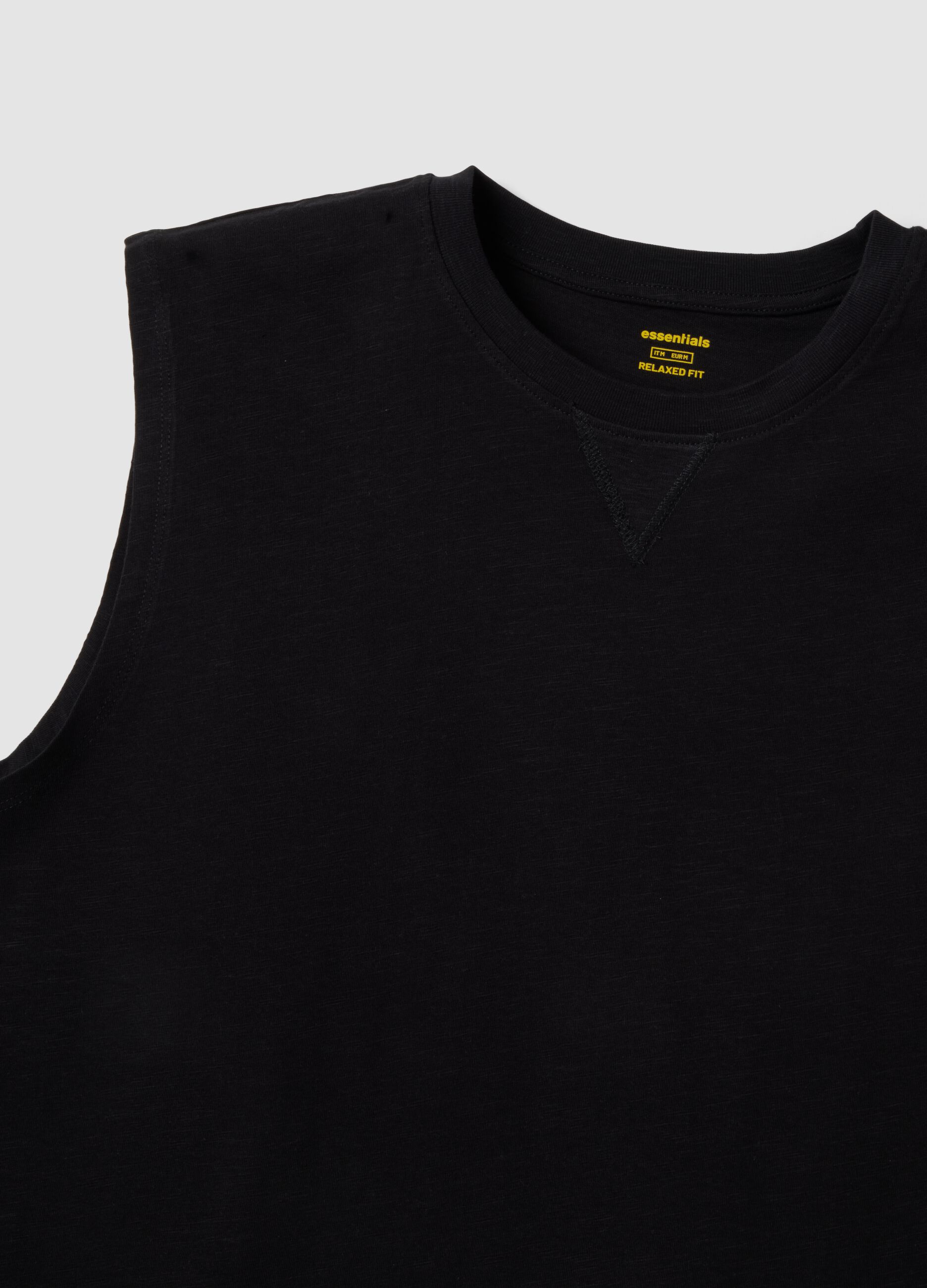 Black pure cotton vest