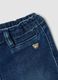 Jeans flare blu in cotone elasticizzato con bottone orsetto per bimba_3