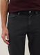 Black casual linen-cotton blend regular-fit trousers_3
