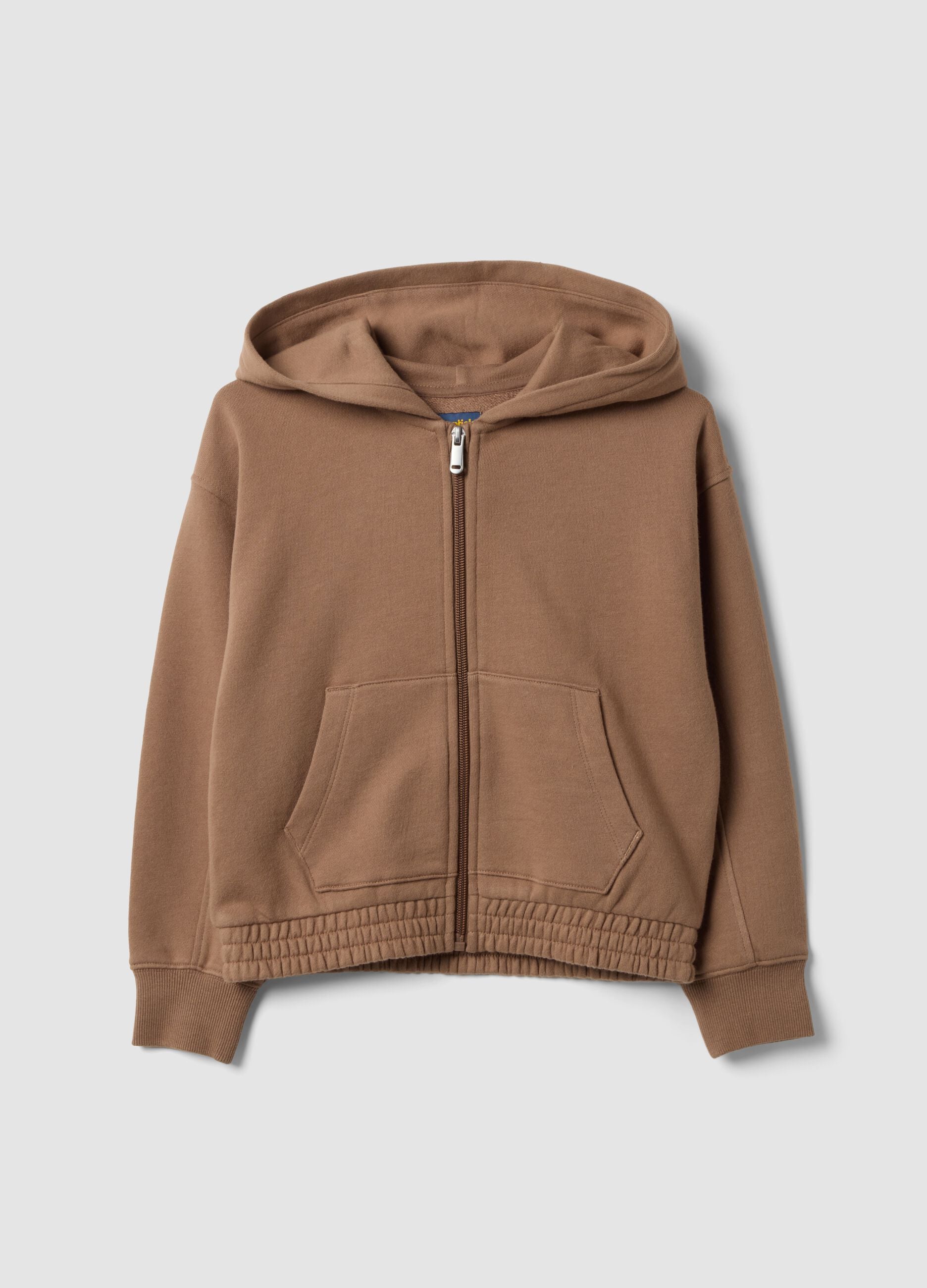 Brown pure cotton hooded sweatshirt