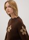 Brown and orange wool-blend floral jumper_0