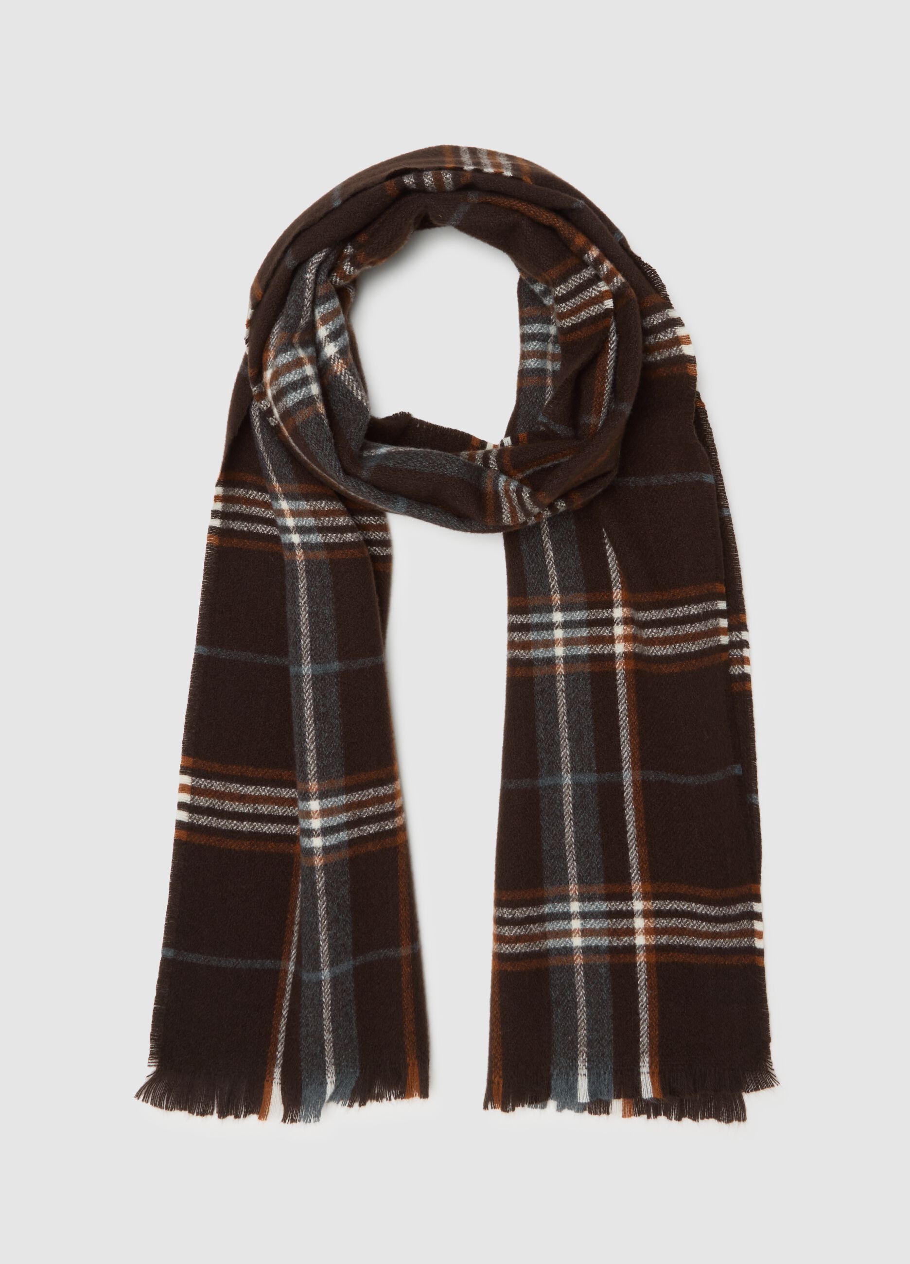 Brown Checked Scarf