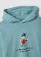 Green pure cotton hoodie with Scrooge McDuck print_1