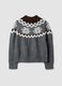 Grey jacquard cardigan with collar and zip, regular fit_2