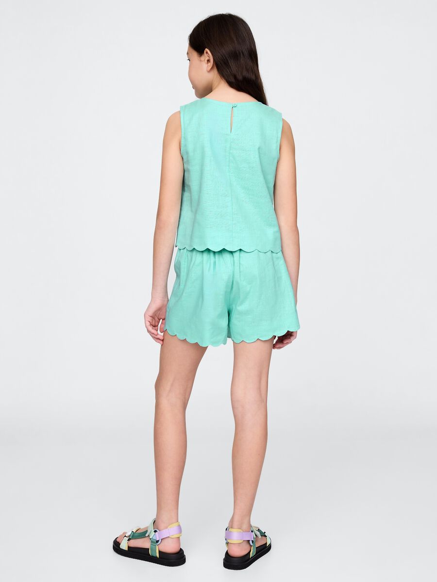 Green Skort with Scalloped Edge_1