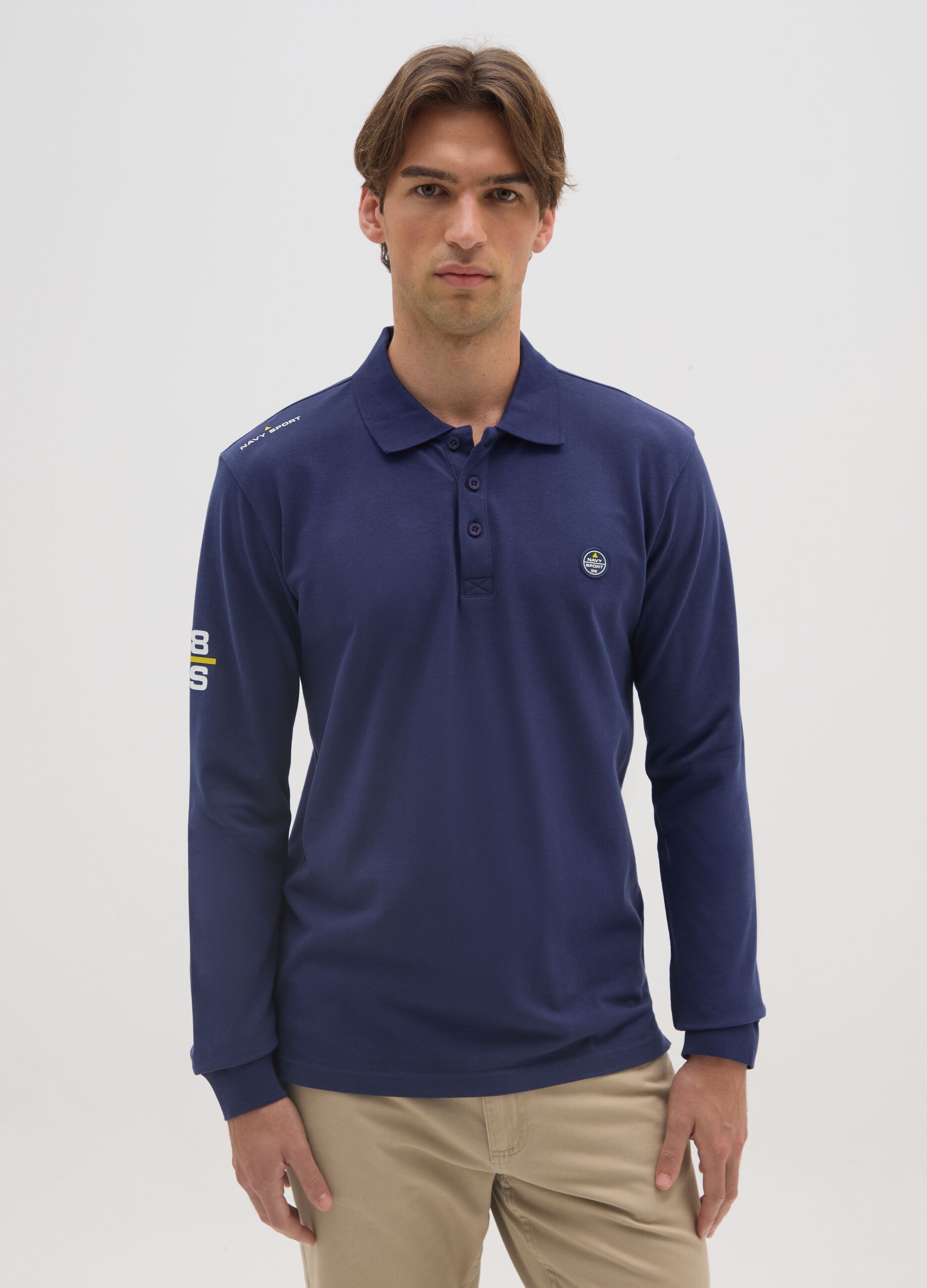 Blue pure cotton polo