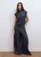Grey formal stretch-viscose trousers with a baggy fit_0