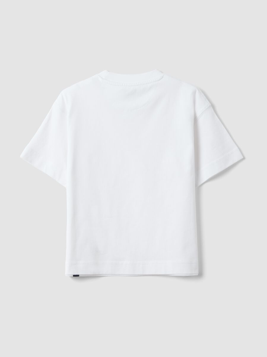 White pure cotton oversized fit children's t-shirt_4
