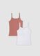 2-pack pink and white organic stretch cotton vests_4