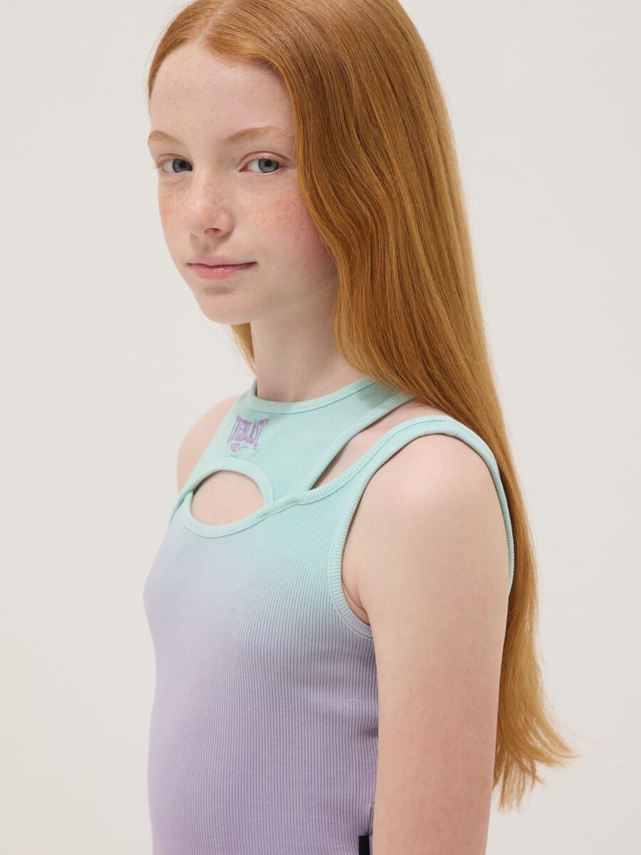 Violettes ombr&eacute; Tanktop aus Stretch-Baumwolle f&uuml;r M&auml;dchen, figurbetont_0