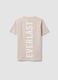 Beige pure cotton regular-fit printed T-shirt for girls_5