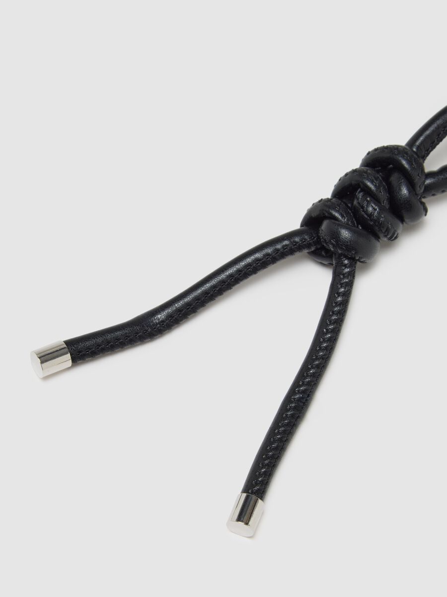 Multicolour Faux Leather Keychain with Bow_2