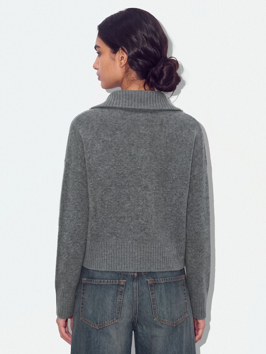Grey half-zip stretch wool jumper_3