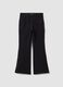 Schwarze Flared-Jeggings aus Stretch-Baumwolle f&uuml;r M&auml;dchen_0