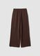 Brown wide-leg trousers with elasticated waistband_5