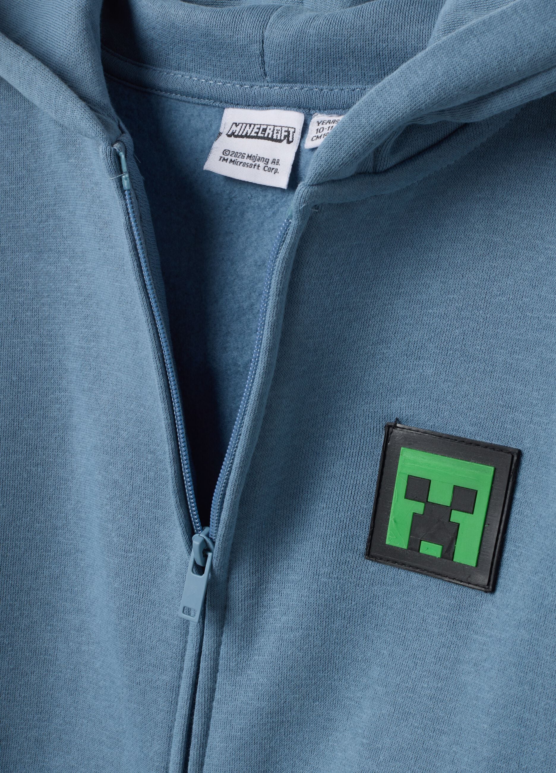 Blue cotton-blend hoodie