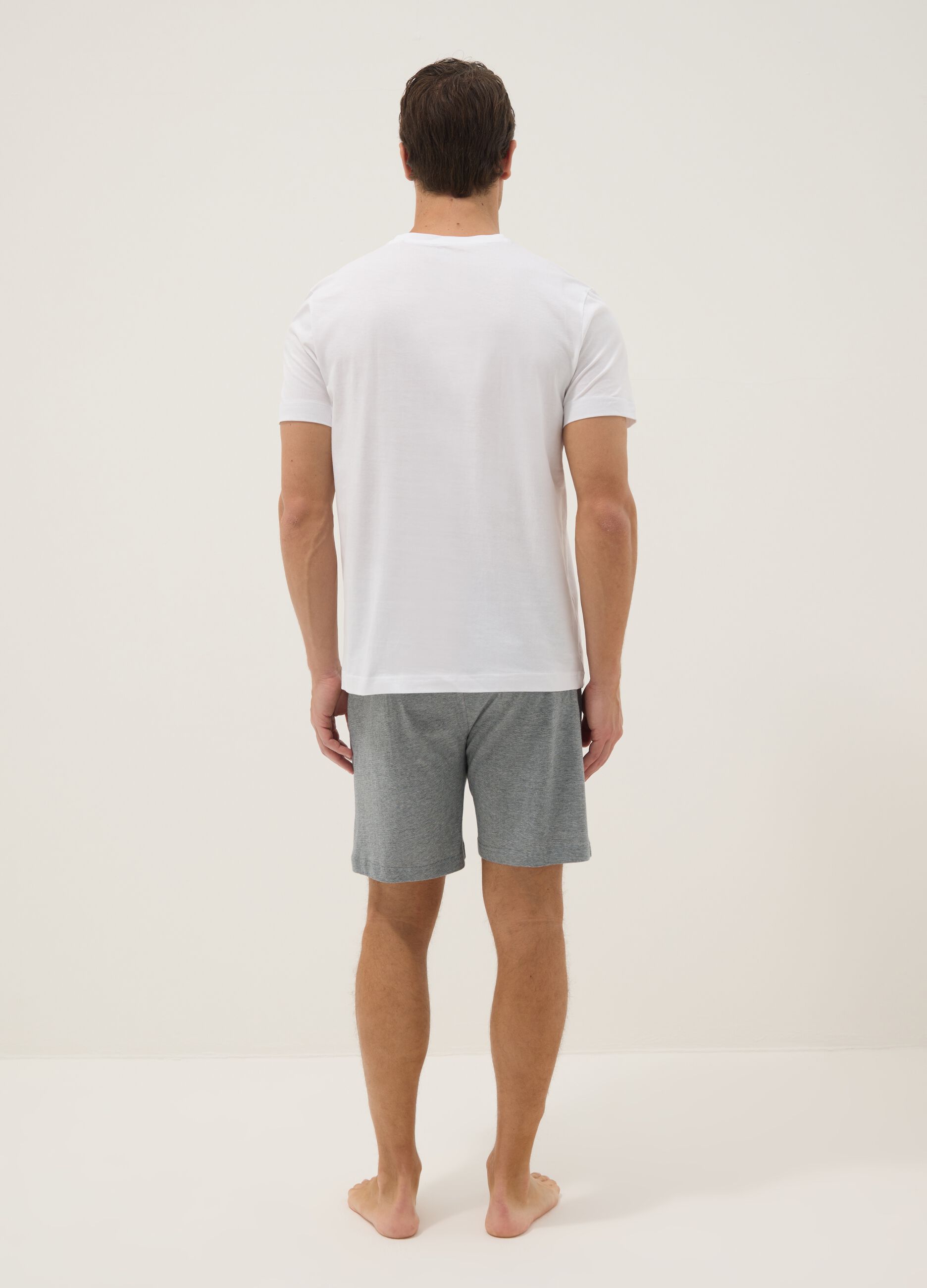Short Pyjamas in Multicolour Organic Cotton with Regular Fit