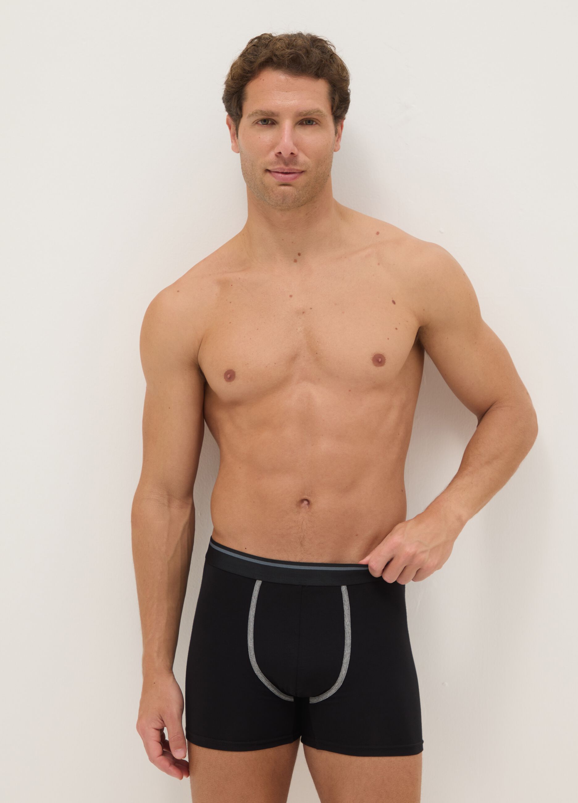 Tripack Multicolor Stretch-Baumwolle Boxershorts - regul&auml;re Passform