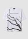 Wei&szlig;es T-Shirt aus reiner Baumwolle mit Rankenprint_0