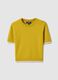 Yellow viscose blend crew neck sweater regular fit_4