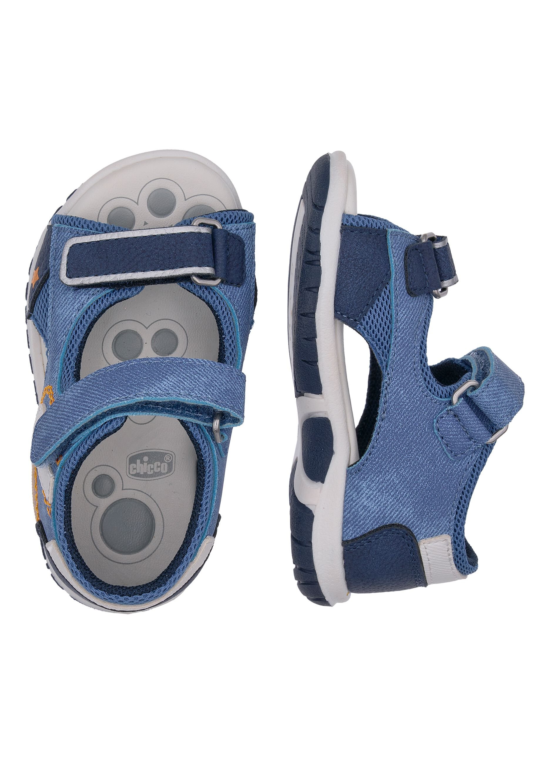 Multicolour sandals with hook-and-loop closure for children