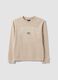 Sweatshirt bege em algod&atilde;o org&acirc;nico puro com decote redondo e estampado para rapaz_3