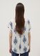 Wei&szlig;e Bluse aus reiner Viskose mit blauem Print, Regular Fit_3