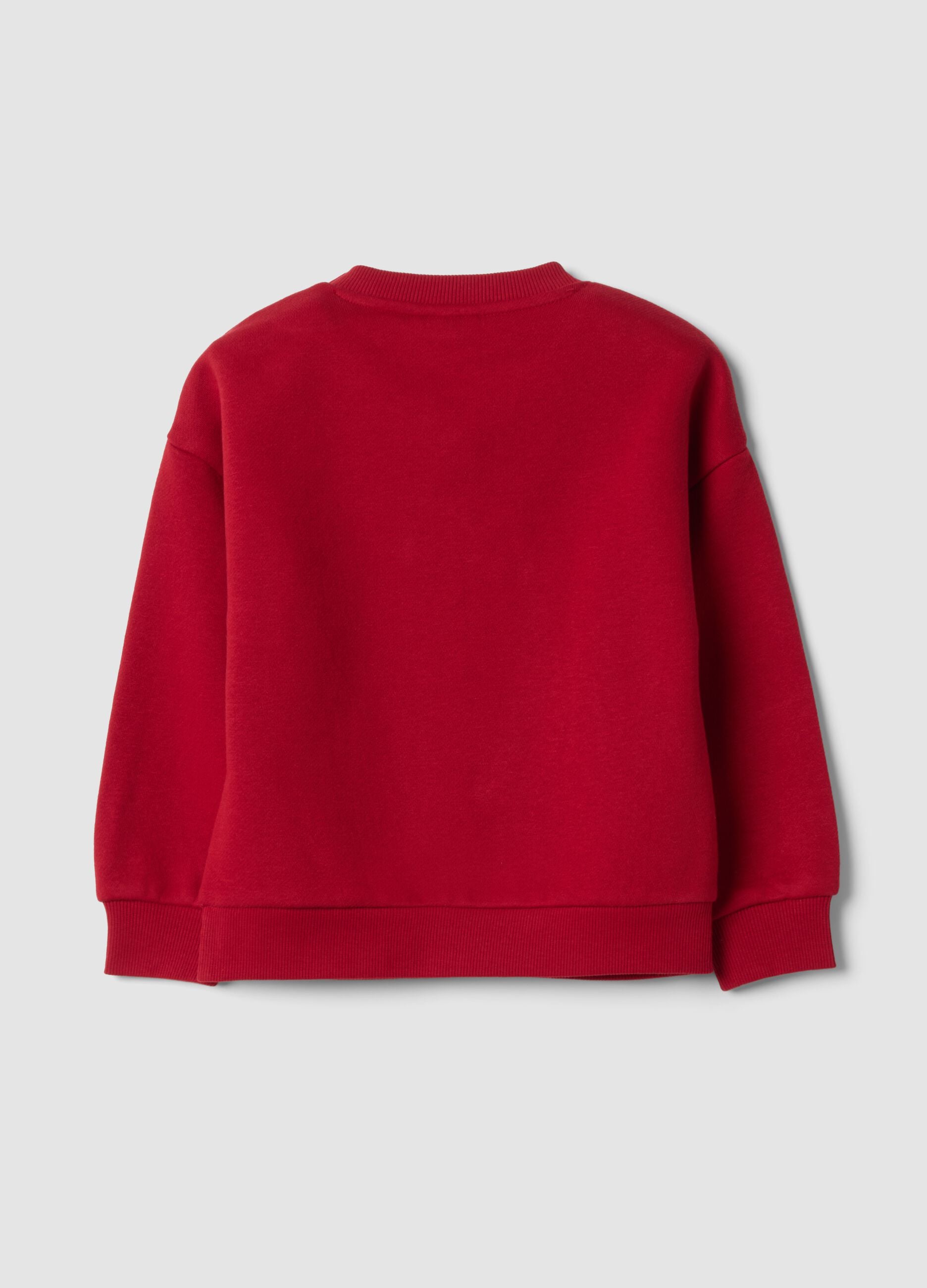 Red crew-neck cotton-blend sweatshirt with MARVEL Spider-Man print