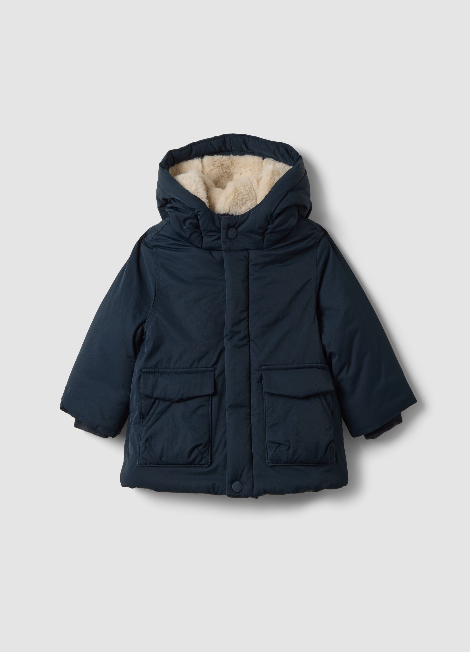 Blue padded hooded jacket