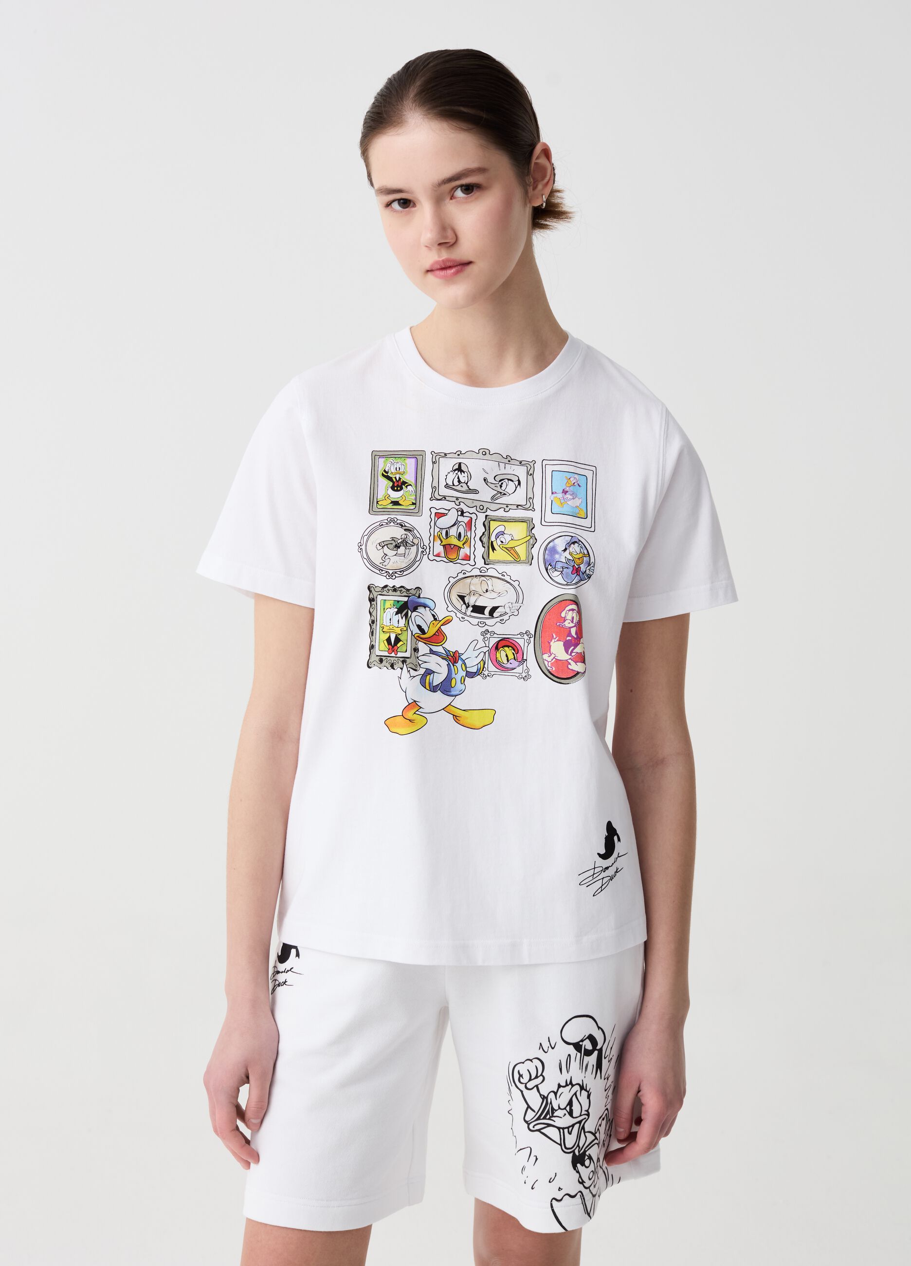 Organic cotton T-shirt with Donald Duck 90 print