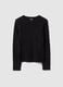 Black regular-fit cotton and viscose blend sweater with knitted texture_4