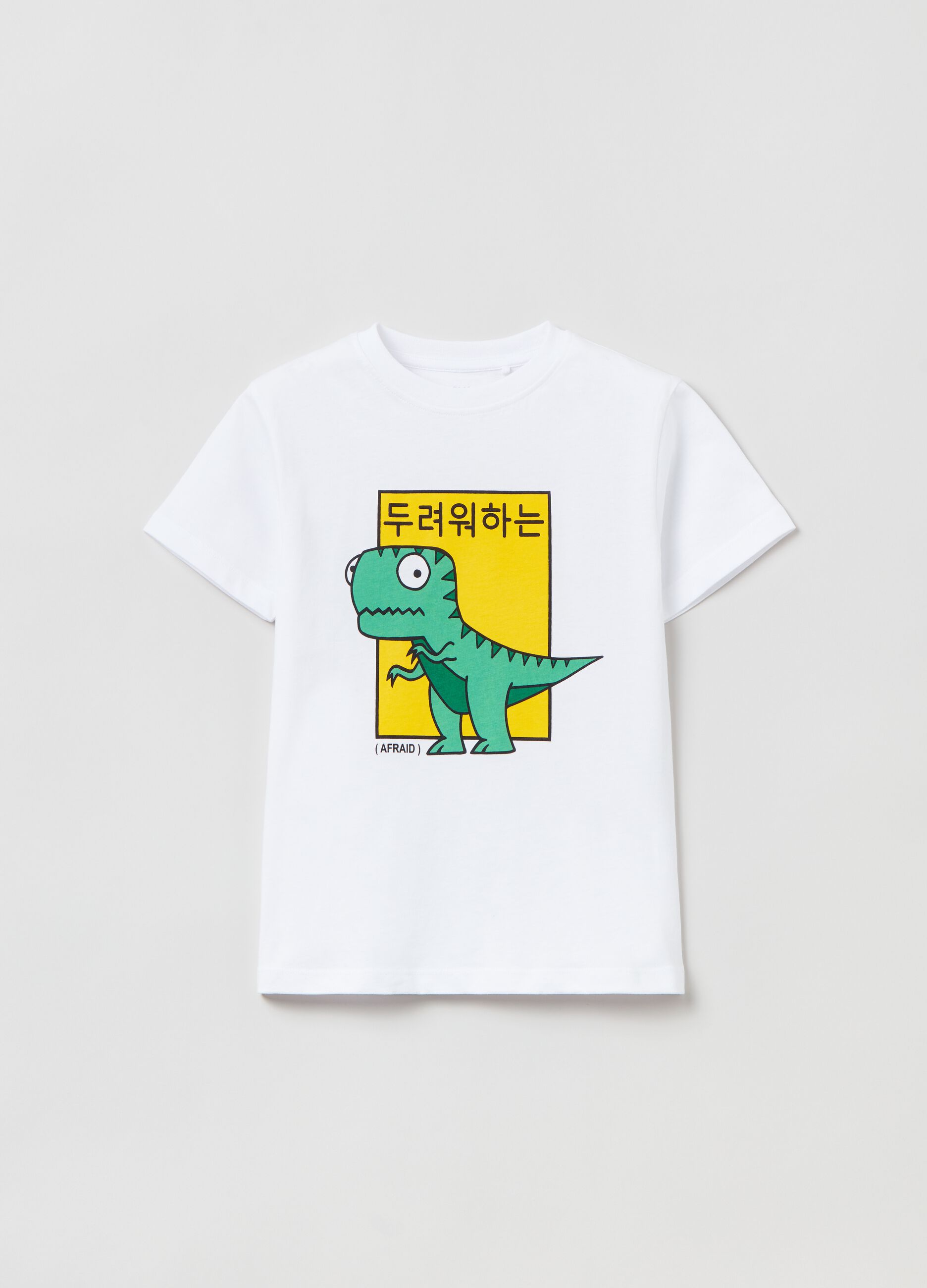 Camiseta de algodón con estampado dinosaurio