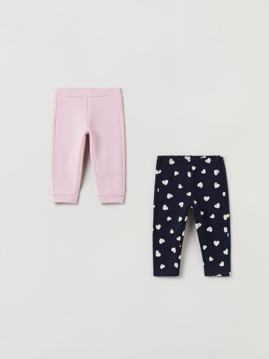 Two-pack joggers in fleece with print_0