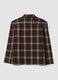 Brown cropped pure-cotton checked shirt with zip, oversized fit_2