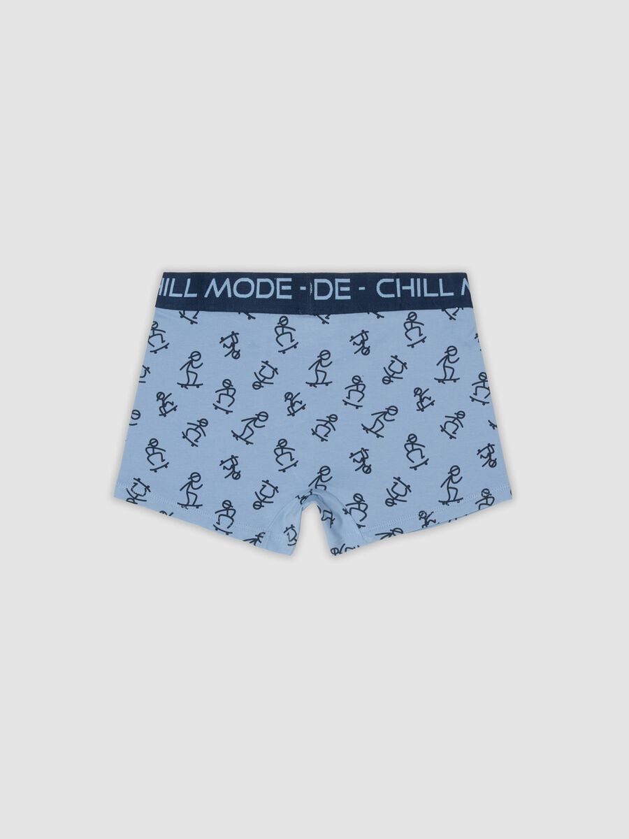 Boxer azzurro in cotone organico con stampa all over per bambino e ragazzo_1