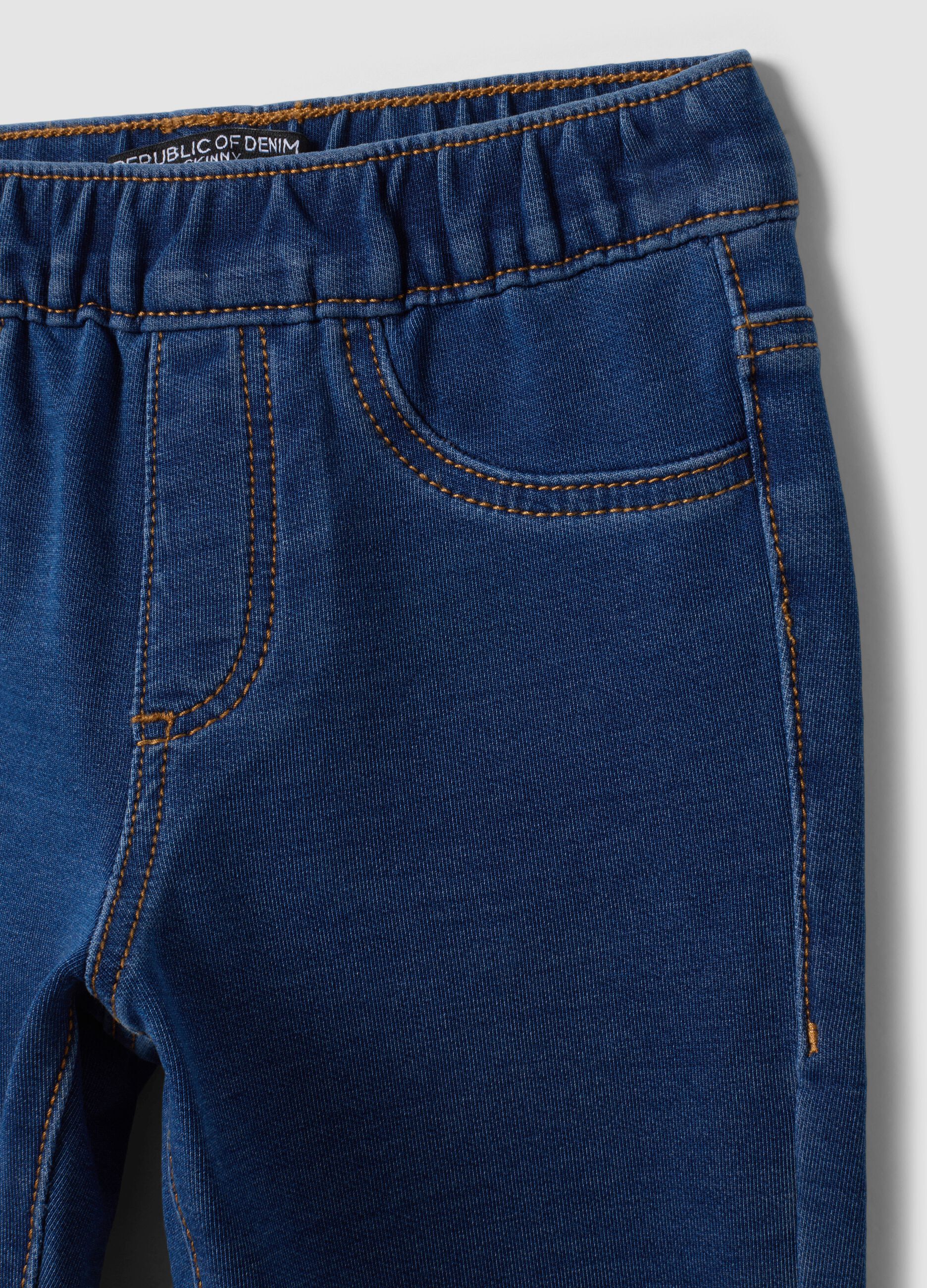 Jeggings blu in cotone elasticizzato skinny fit per bambina