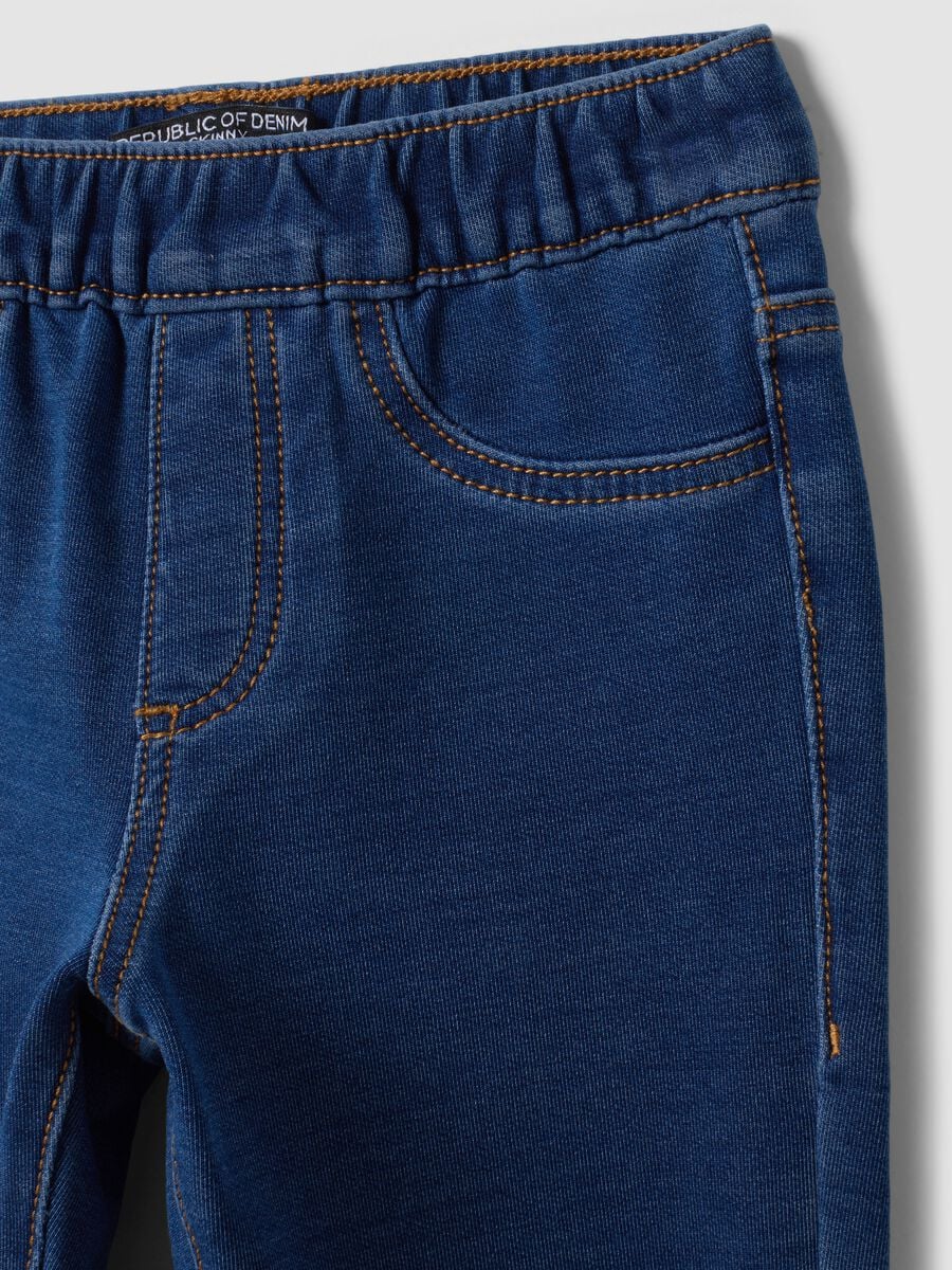 Jeggings blu in cotone elasticizzato skinny fit per bambina_2