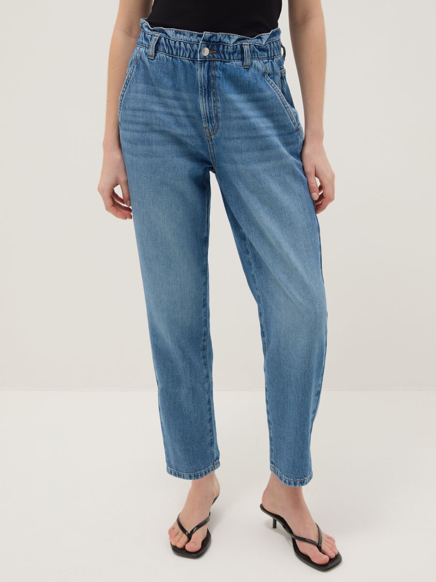 Blue Pure Cotton Baggy Trousers_1
