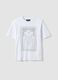 White pure cotton regular-fit T-shirt with rhinestone motif_4