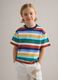 Boys' Regular Fit Multicoloured Striped Pure Cotton T-shirt_0