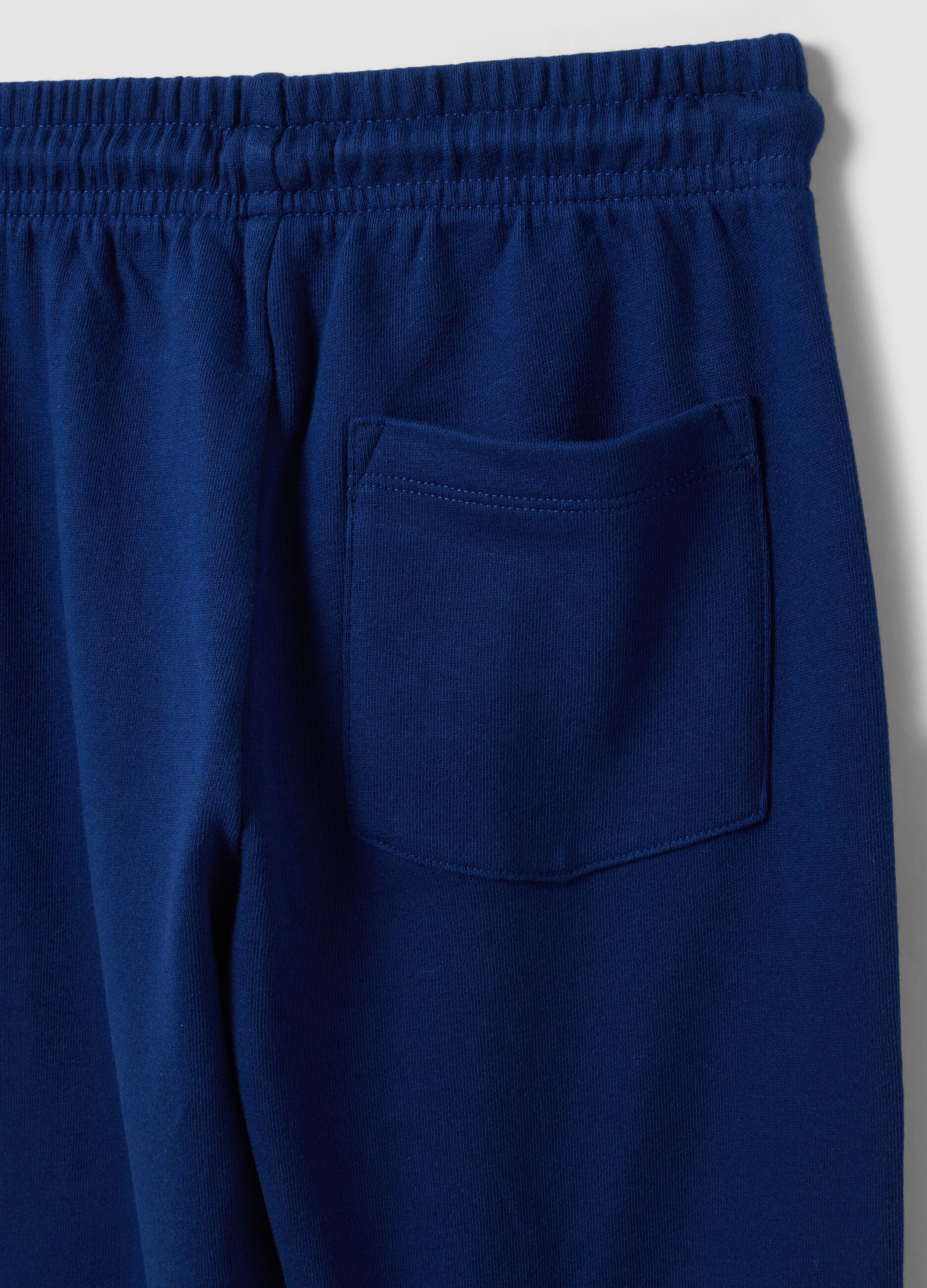 Blue regular-fit joggers in pure organic cotton for boys