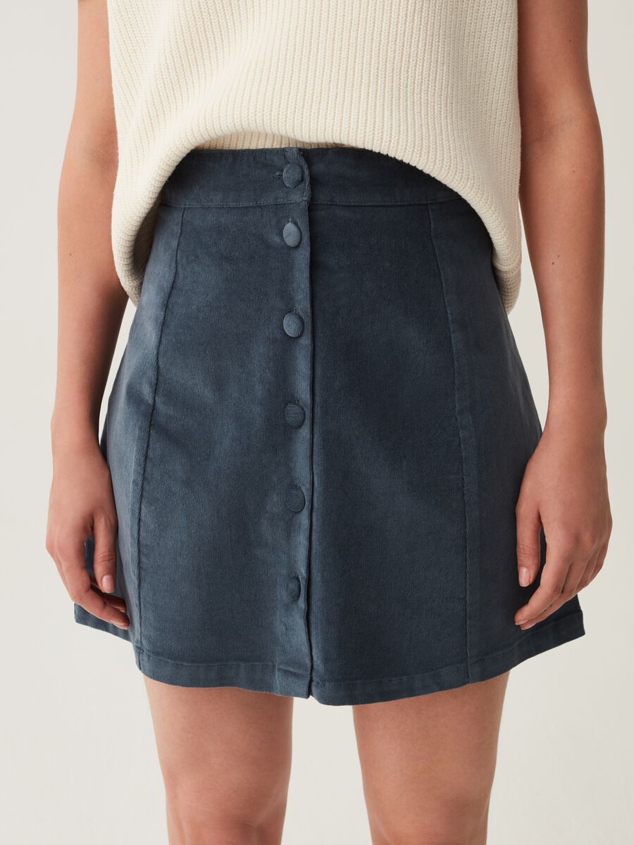 Velvet miniskirt with buttons_1