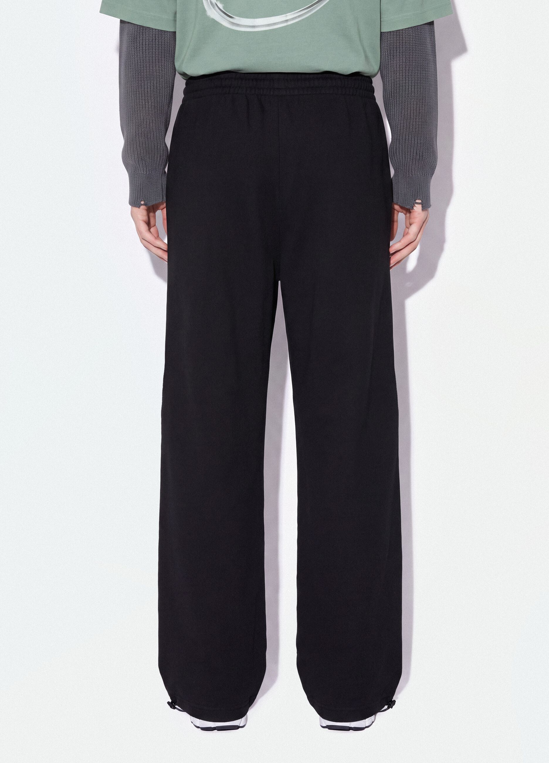 Schwarze Jogger aus reiner Baumwolle mit elastischem Bund, Oversize-Fit