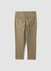 Cal&ccedil;as chino bege em sarja de algod&atilde;o el&aacute;stico, corte regular tapered_2