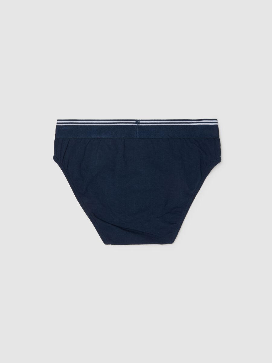 Regular fit blue kids briefs in stretch cotton_1